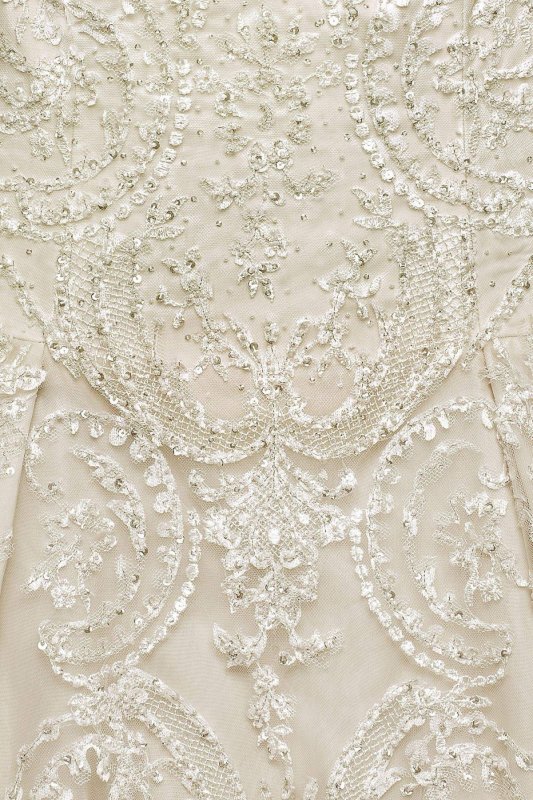 Beaded Lace Tulle Wedding Dress CWG635