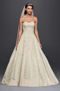 Beaded Lace Tulle Wedding Dress CWG635