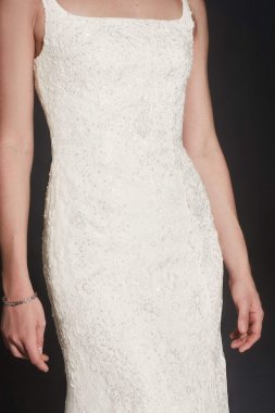 Tank Lace Wedding Dress with Beading CWG669
