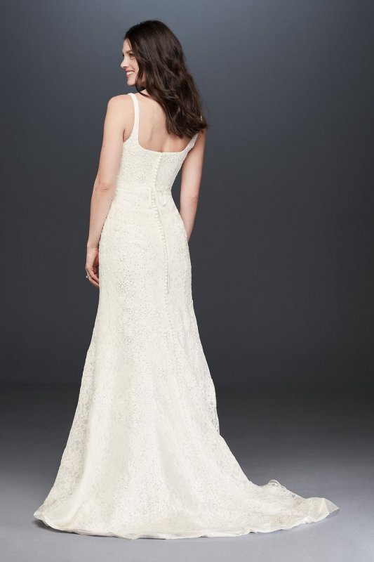 Tank Lace Wedding Dress with Beading CWG669