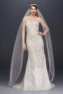Strapless Lace Sheath Wedding Dress CWG738
