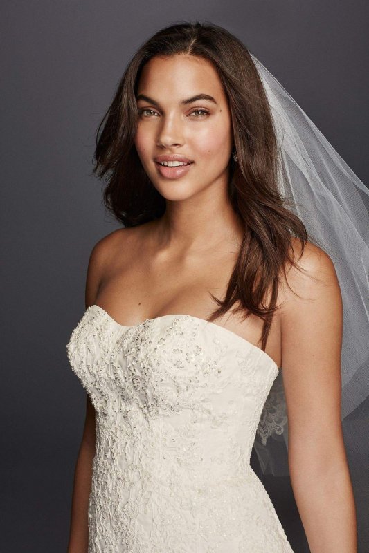 Tea Length Wedding Dress with Lace CWG743