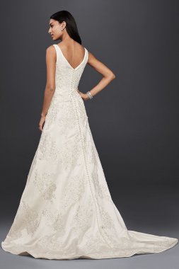 V-Neck Lace A-Line Wedding Dress CWG746