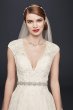 V-Neck Cap Sleeve Wedding Dress CWG748