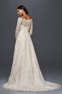 Off-The-Shoulder Lace A-Line Wedding Dress CWG765