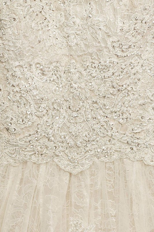 Cap Sleeve Lace Wedding Ball Gown with Beading CWG768
