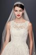 Beaded Lace Wedding Dress with Pleated Skirt CWG780