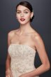 Lace Appliqued A-Line Wedding Dress and Topper CWG790