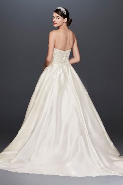 Crystal Encrusted Mikado Ball Gown Wedding Dress CWG791