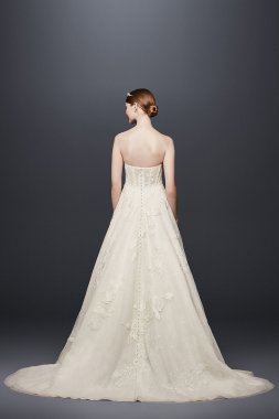 English Rose Lace Ball Gown Wedding Dress CWG803