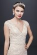 Cap Sleeve Plunging V-Neck Sheath Wedding Dress CWG807
