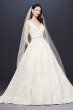 Satin Ball Gown Wedding Dress with Plunging V-Neck CWG813