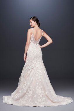 Ballerina Bodice 3D Floral Trumpet Wedding Dress CWG814