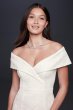 Cuffed Off-the-Shoulder Lace Sheath Gown with Slit DB1531