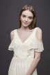 Chiffon Eyelet Sheath Wedding Dress with Ruffles DS870038