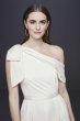 One-Shoulder Crepe Wedding Jumpsuit with Bow DS870059