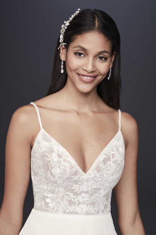Short Sheer Bodice Organza A-Line Dress DS870104