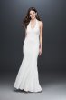 Low Back Eyelash Lace Halter Sheath Dress DS870149