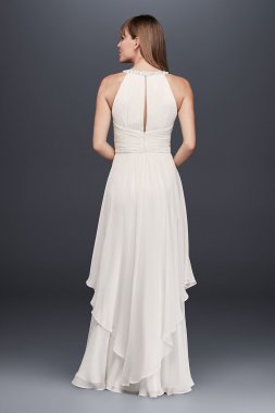Long Chiffon Dress with Keyhole Detail EJ4M6307