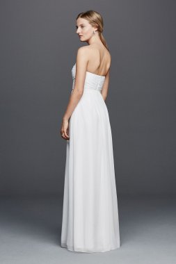 Chiffon Wedding Dress with Strapless Ruched Bodice INT15555