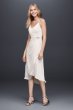 Ruched Charmeuse Sheath Dress with Brooch INT19665