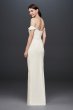 Draped Off-The-Shoulder Crepe Sheath Gown INT19673