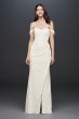 Draped Off-The-Shoulder Crepe Sheath Gown INT19673