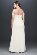 Draped Off the Shoulder Plus Size Crepe Gown INT19673W