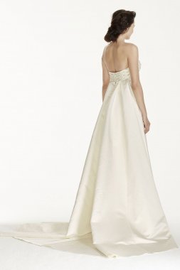 A-line Wedding Dress with Watteau Train Jewel JS3777