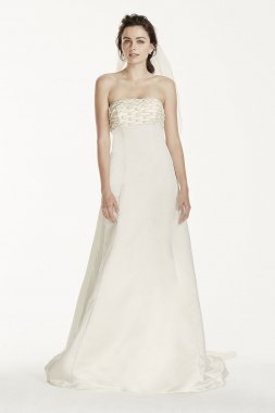 A-line Wedding Dress with Watteau Train Jewel JS3777
