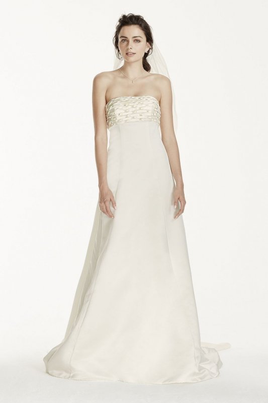 A-line Wedding Dress with Watteau Train Jewel JS3777