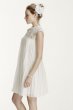 High Neck Chiffon Short Dress with Pleated Skirt KP3704