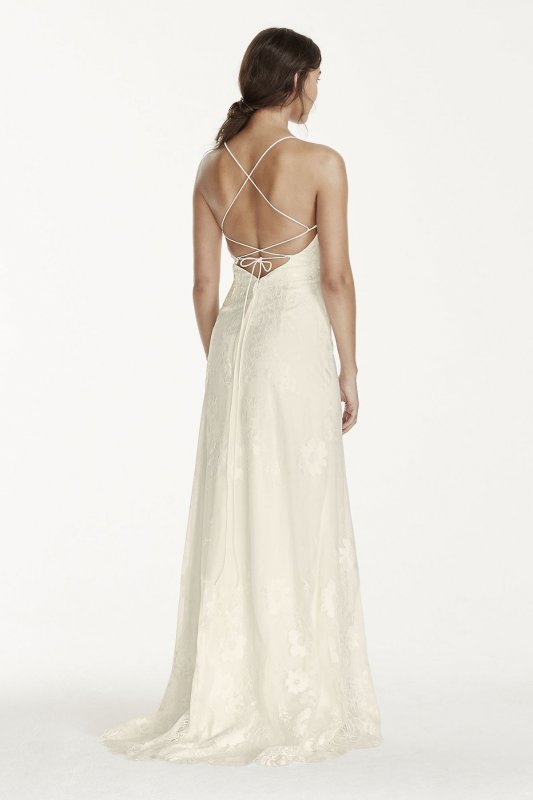 Lace Sheath Dress with Low Crisscross Back KP3766