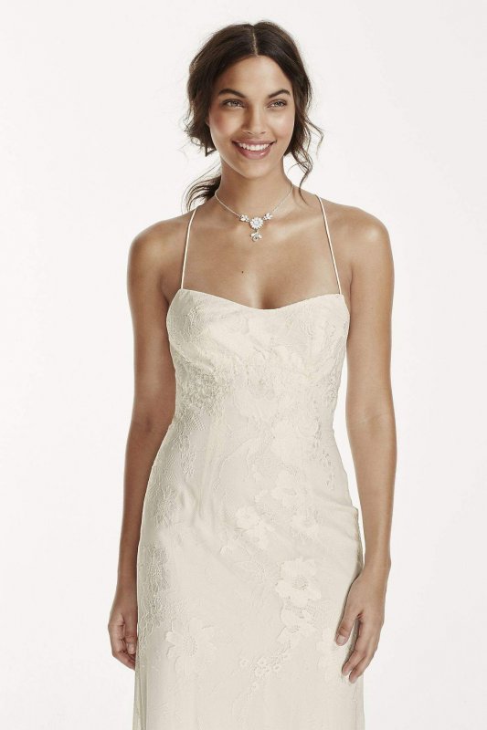 Lace Sheath Dress with Low Crisscross Back KP3766