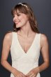 Flower Lace V-Neck Wedding Dress with Empire Waist KP3783