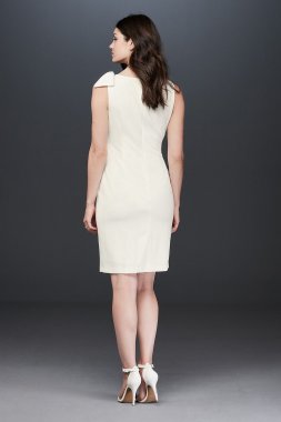 Pearl Trimmed Tank Sheath Dress with Bow Karl Lagerfeld Paris LD8X2081