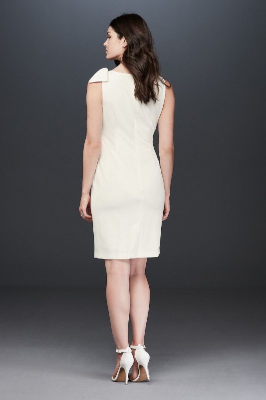 Pearl Trimmed Tank Sheath Dress with Bow Karl Lagerfeld Paris LD8X2081