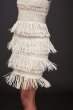 Crochet High-Neck Sheath Dress with Fringe Aidan Mattox MN1E204004