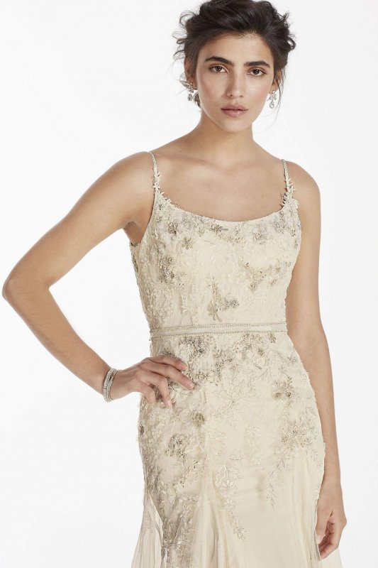 Net Wedding Dress with Straps MS251111