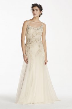 Net Wedding Dress with Straps MS251111