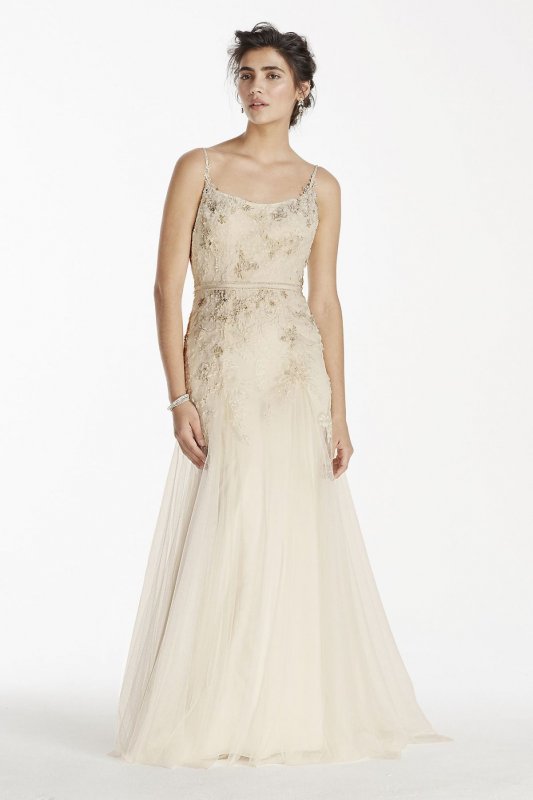 Net Wedding Dress with Straps MS251111