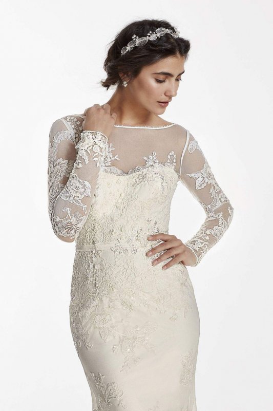 Long Sleeved Lace Wedding Dress MS251113