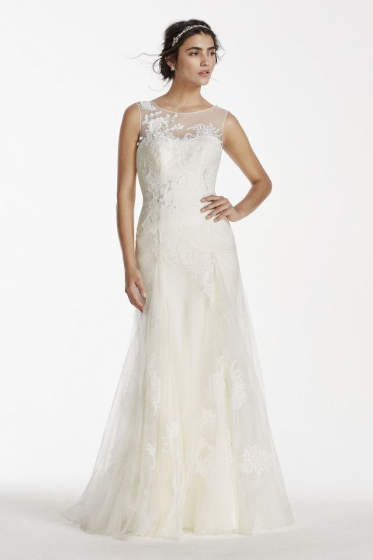 Tank Tulle Wedding Dress with Beads MS251114