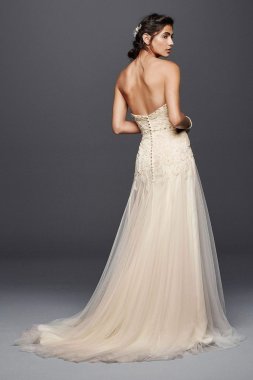 Strapless Tulle Sheath Wedding Dress MS251130