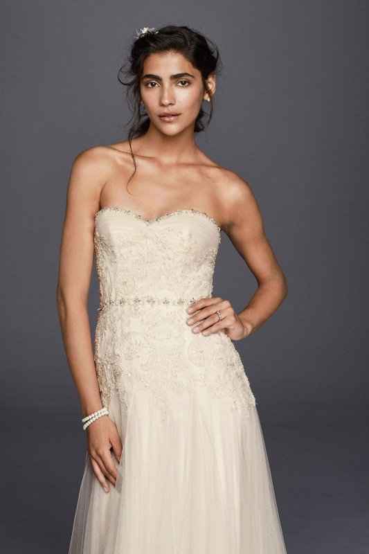 Strapless Tulle Sheath Wedding Dress MS251130