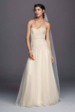 Strapless Tulle Sheath Wedding Dress MS251130