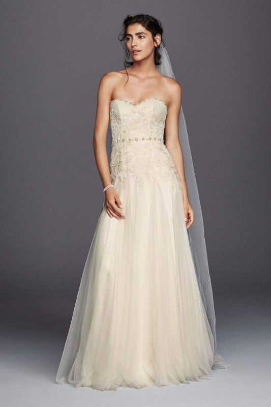 Strapless Tulle Sheath Wedding Dress MS251130