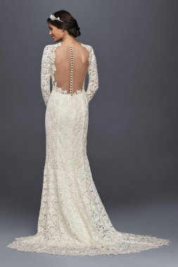 Long Sleeve Lace Wedding Dress with Open Back MS251176