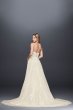 Trailing Floral Lace Wedding Gown with Capelet MS251186