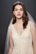 Banded Eyelash Lace Layered Wedding Dress MS251189